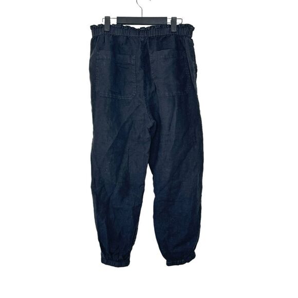 Joie Black Caviar Button Fly Derren B Linen Cinch Ankle Joggers Pants Size M - Picture 3 of 5